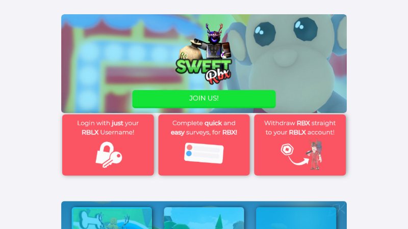 Sweetrbx.com Earn Free Robux